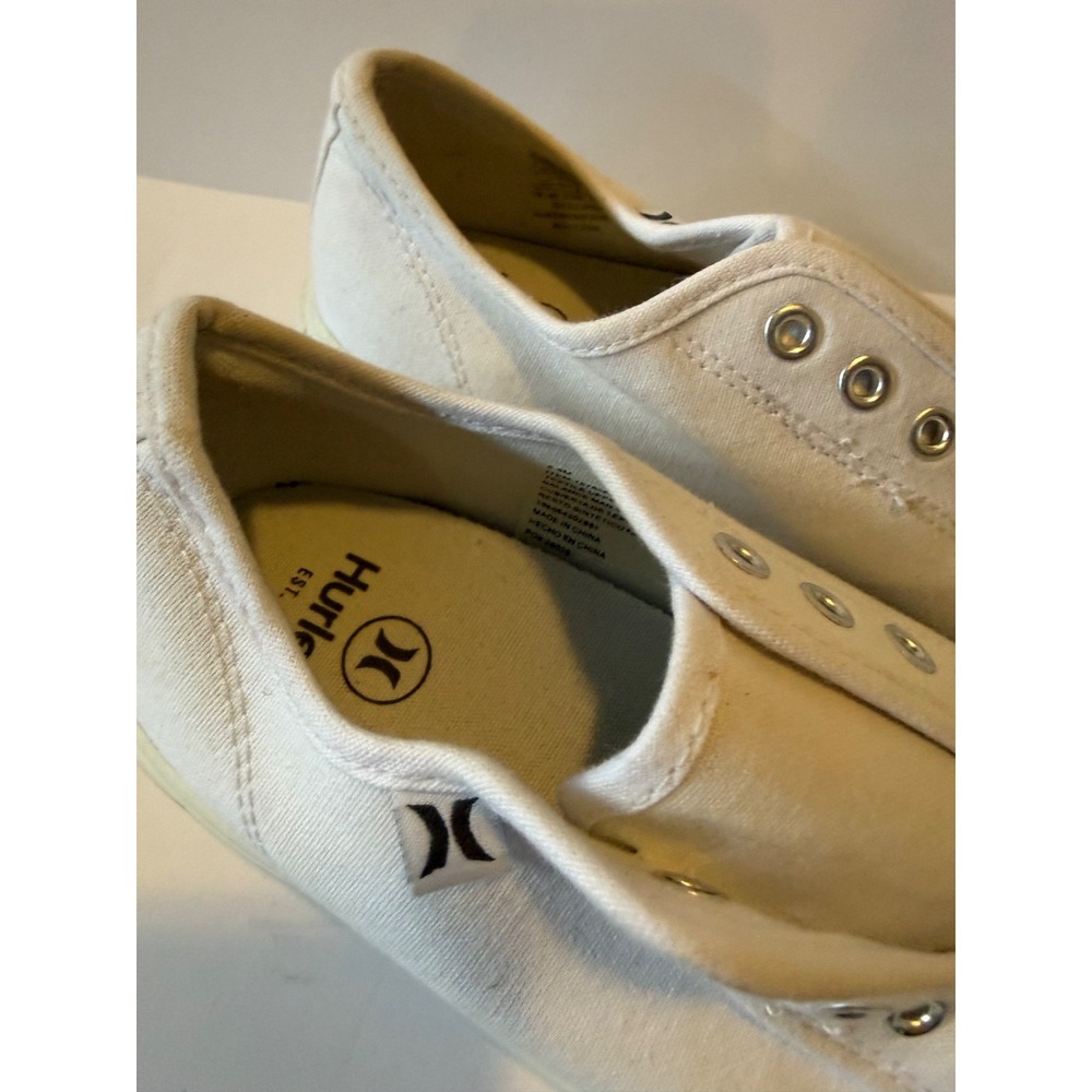 HURLEY Women's Chloe Slip-on Canvas Sneaker Shoes White size 6.5 PRE OWNED - Picture 4 of 7